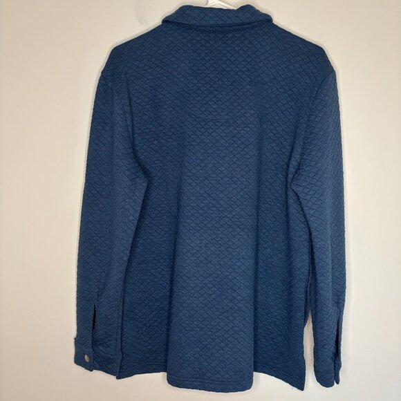 THE ORIGINAL MUK LUKS Shacket Womens S Blue Snaps Long Sleeve Quilted Stretch - Picture 2 of 4